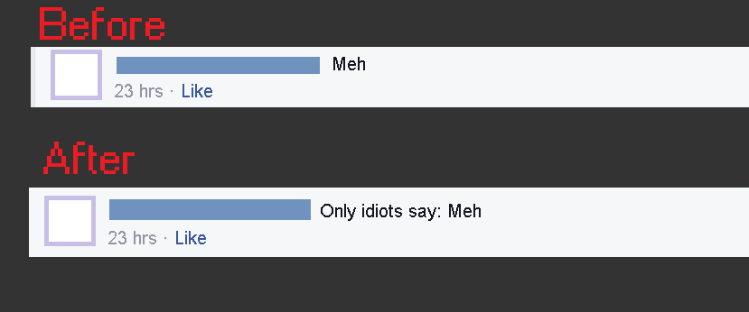 Facebook - petty revenge