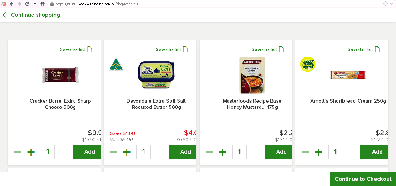 Woolworths.com.au fix  pricing in wrong location f