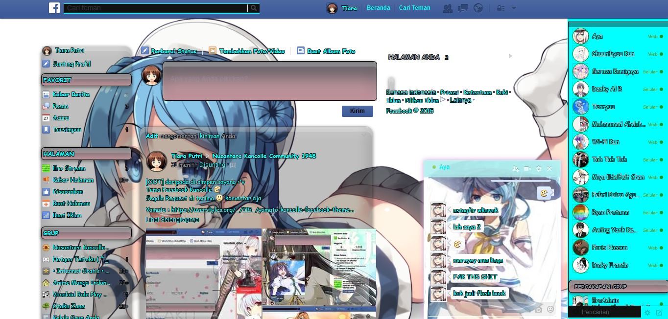 Urukaze Kancolle Facebook Theme
