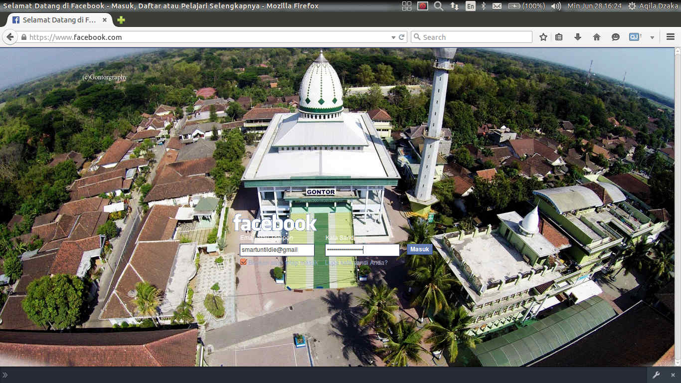 Darussalam Gontor Facebook Login  Template