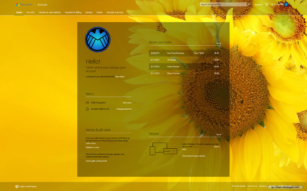 Microsoft Account - Summer