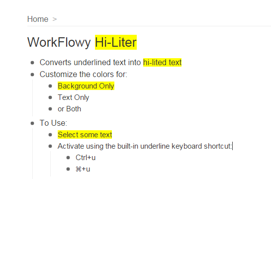 WorkFlowy Hi-Liter