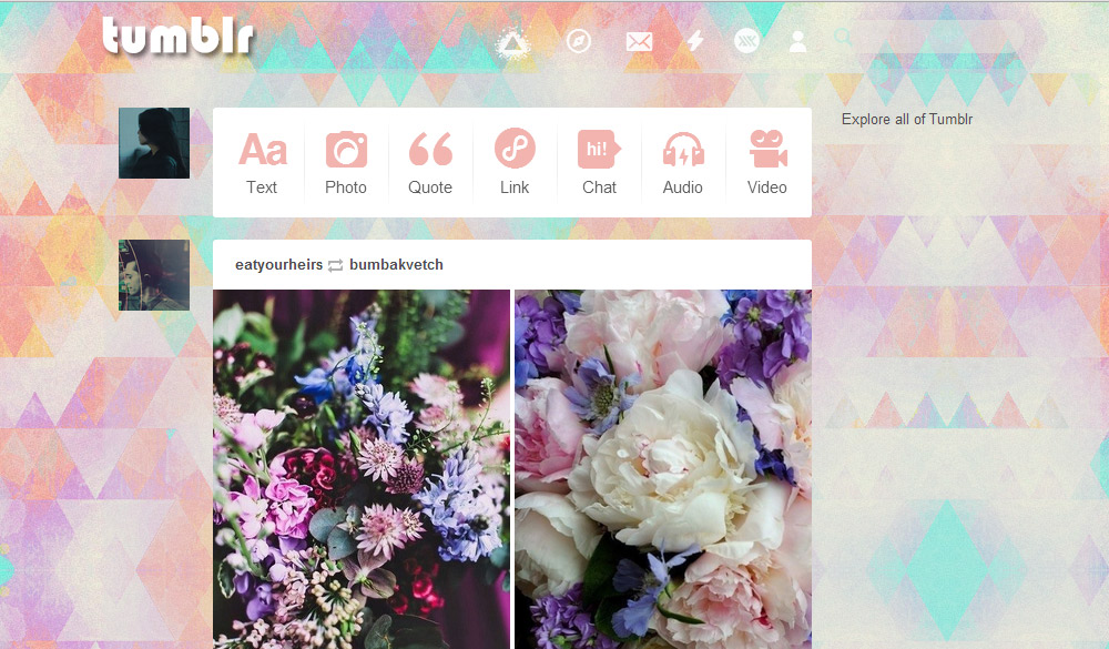 Geometric Pastel Triangle Tumblr Dashboard