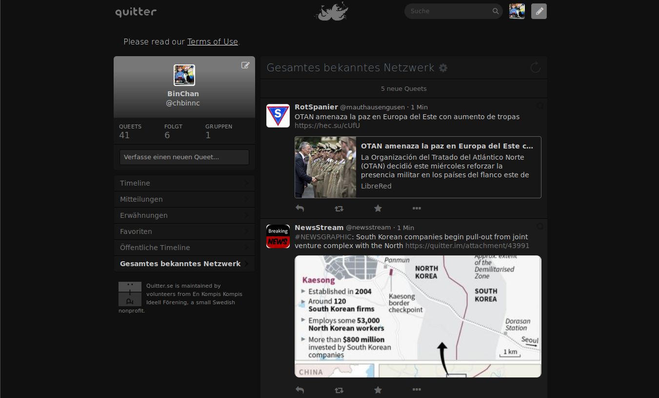 Gnusocial and Quitter Dark