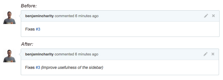 Show Linked Github Issue Names