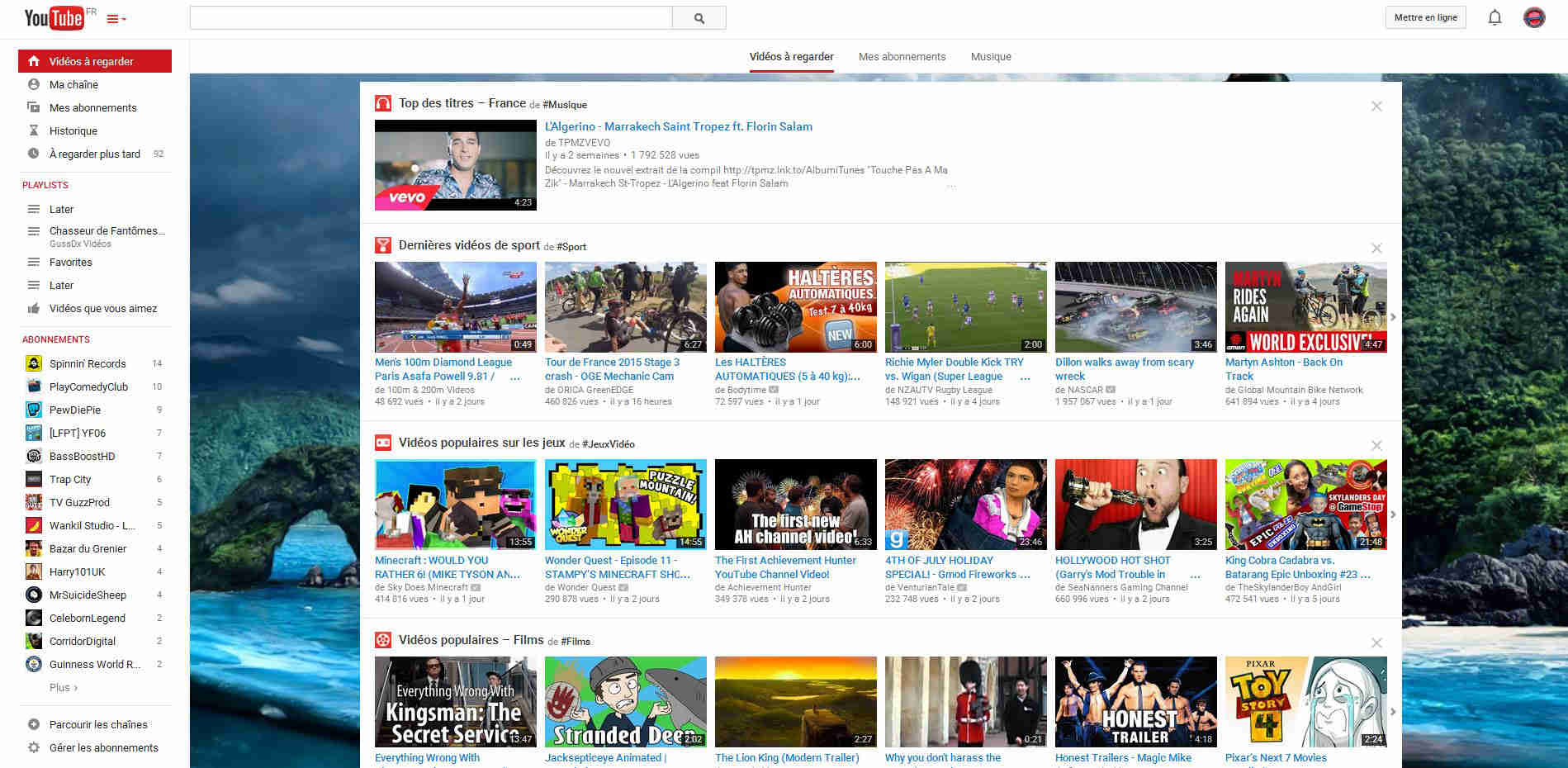 Youtube Custom Background