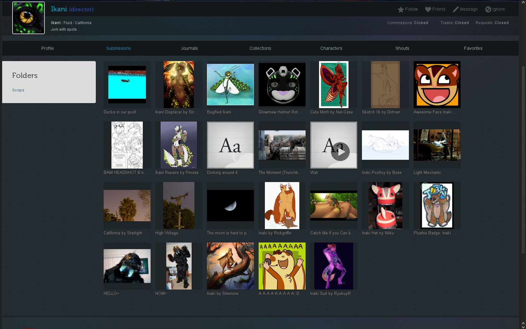 Custom Weasyl: Grid view thumbnails (small)