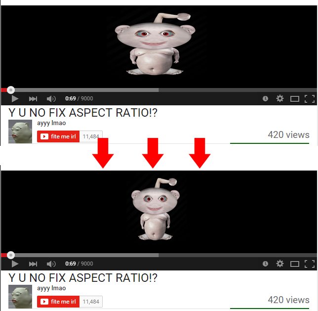 YouTube 4:3 aspect ratio