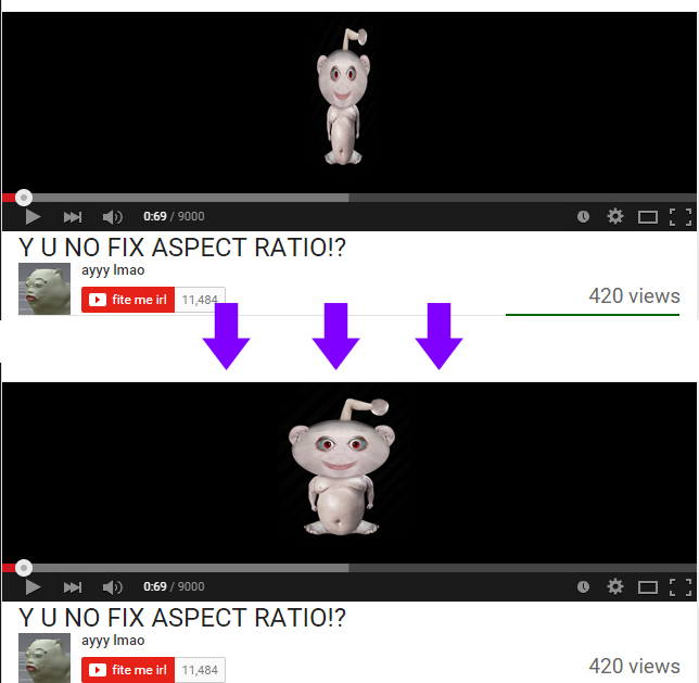 YouTube 16:9 aspect ratio