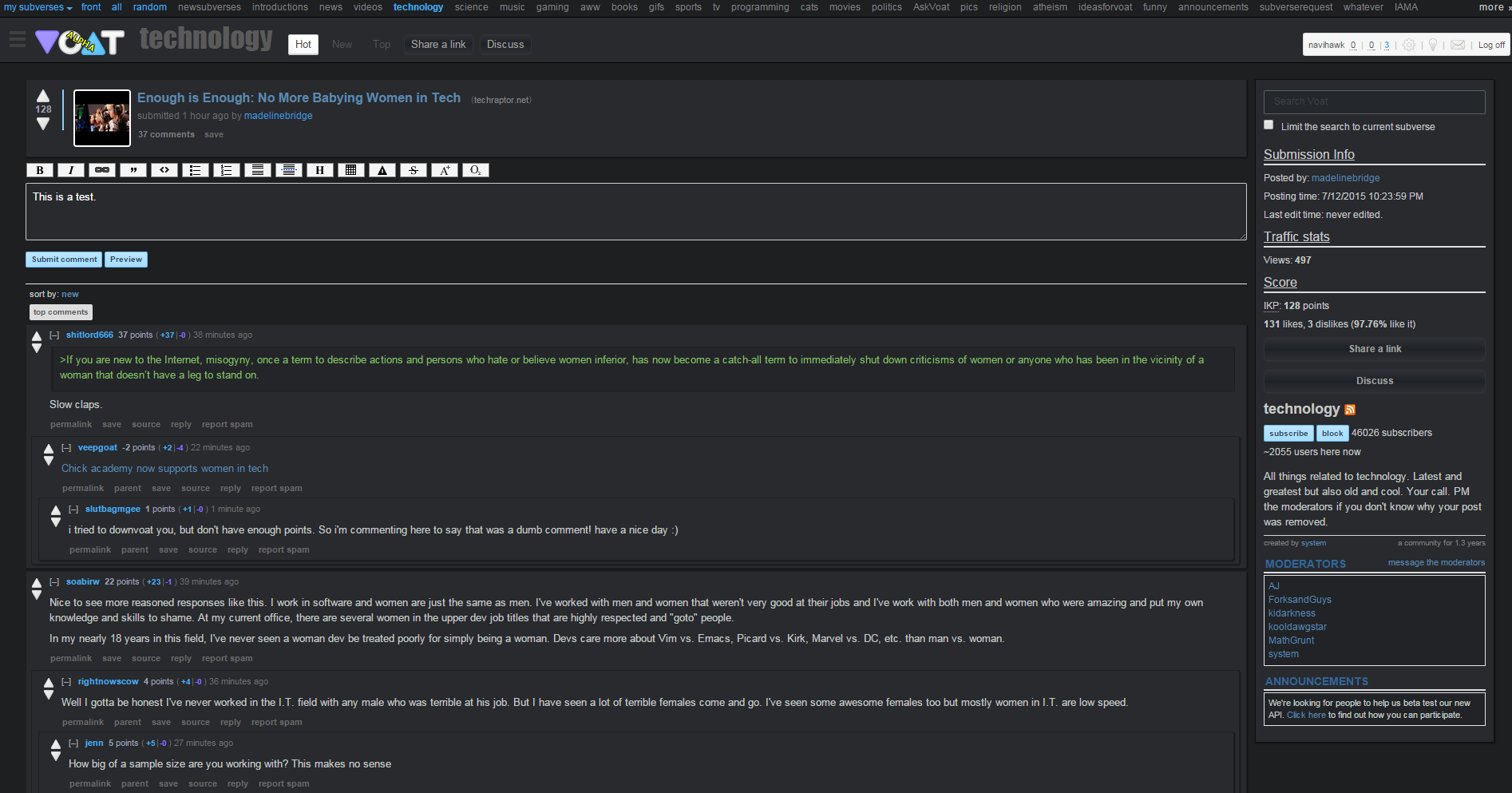 Voat.co - Night Mode