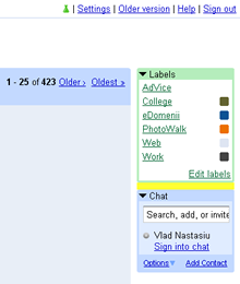 gMail right-side labels margin