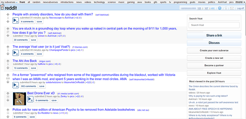Make Voat look like Reddit