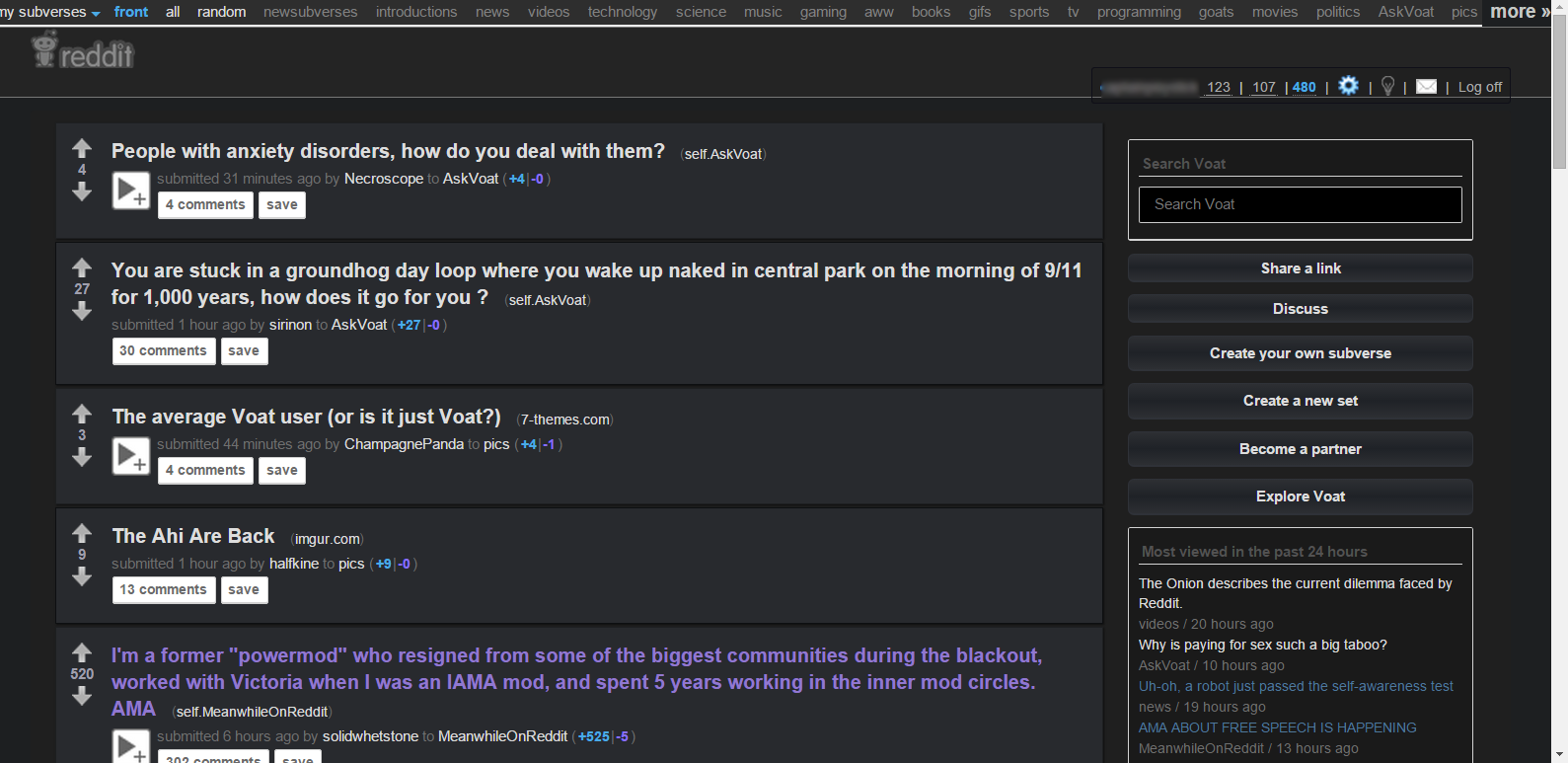 Make Voat look like Reddit (Dark Mode Edition)