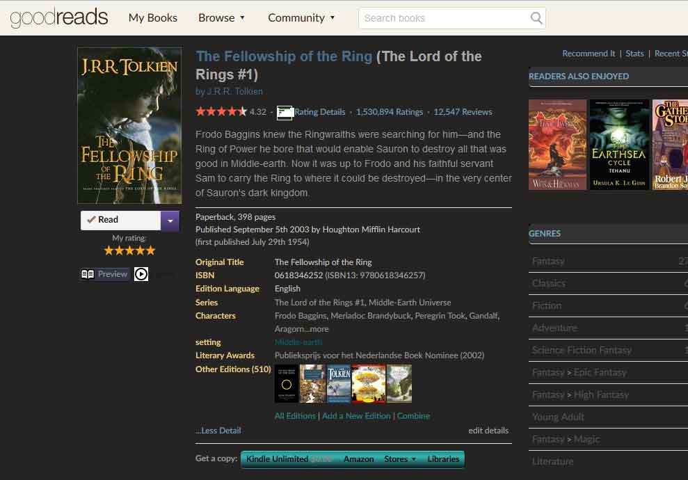 GoodReads Dark Sans