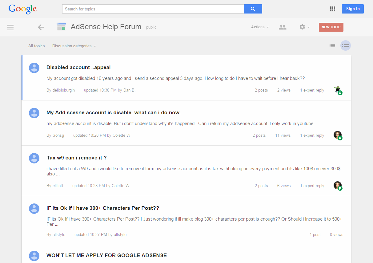 Google Product Forums