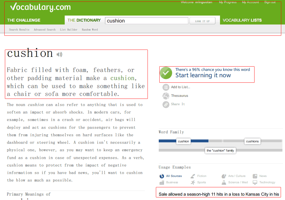 Clean vocabulary.com