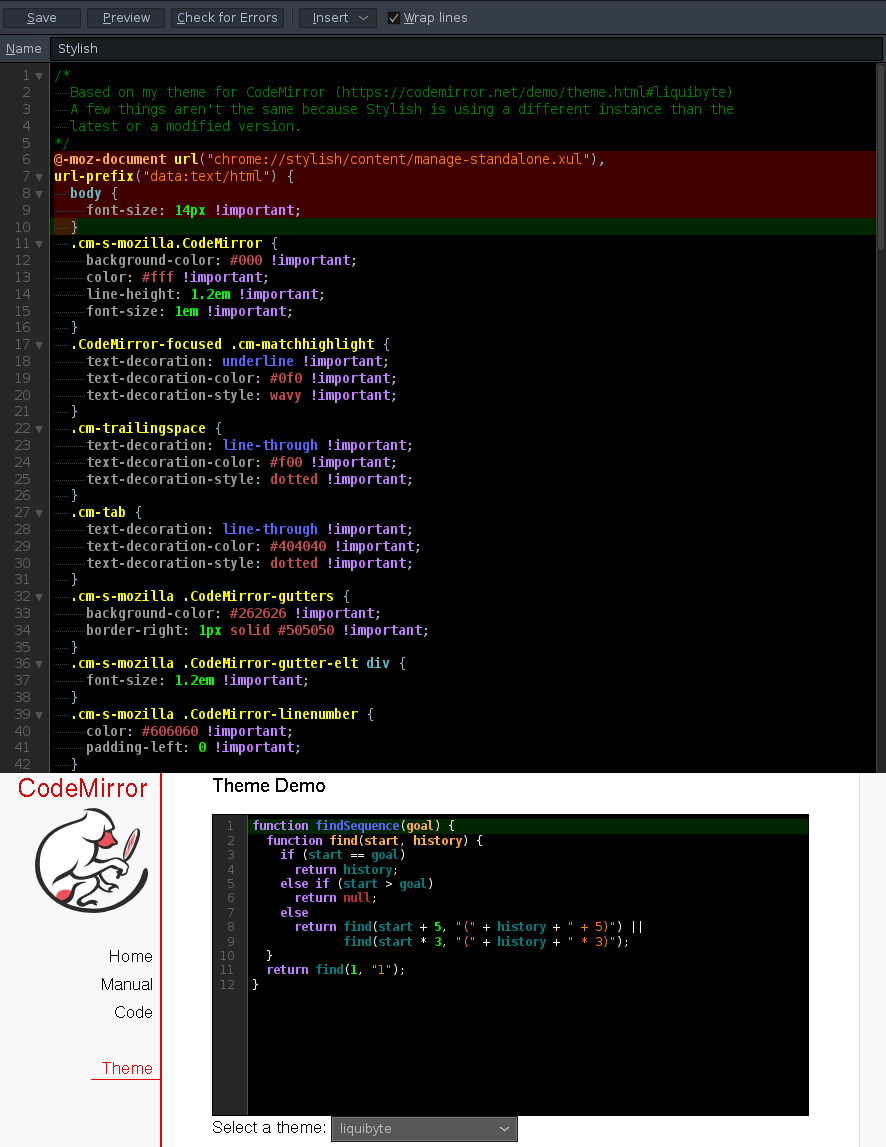 CodeMirror "liquibyte" Style