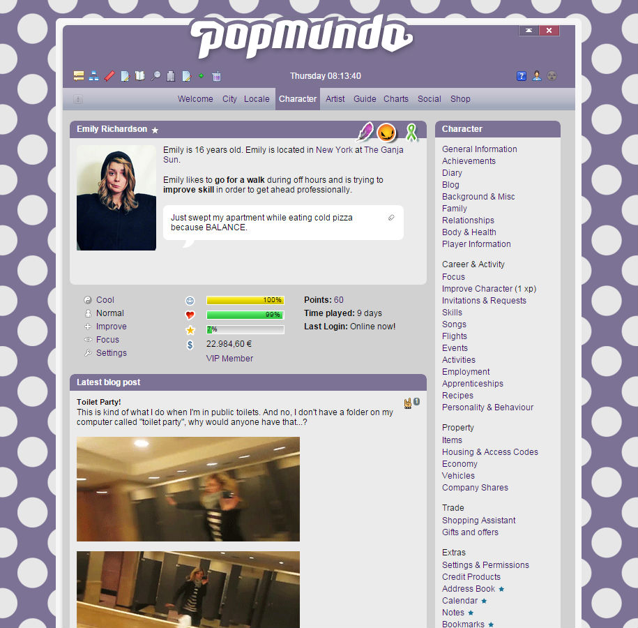 Popmundo V2 Violet 1.0 (Former Pink)