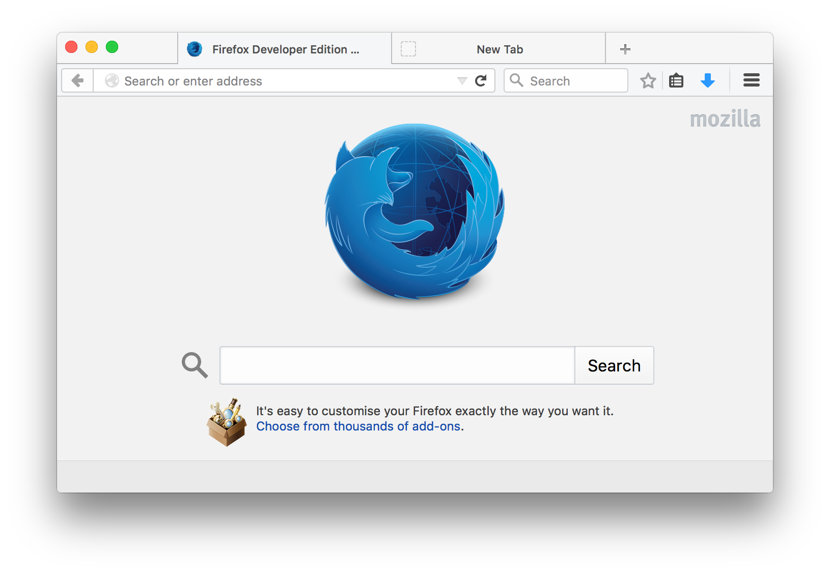 Firefox: Yosemite-style dev theme tab bar
