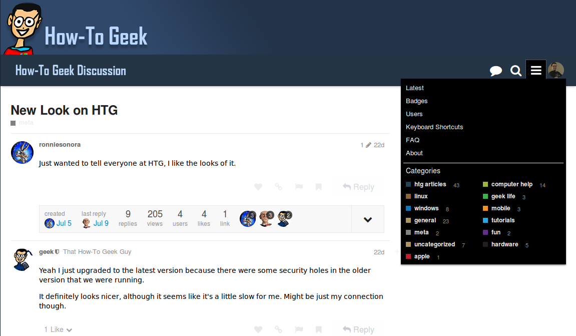 HowToGeek Forum Sitemap Dropdown Fix