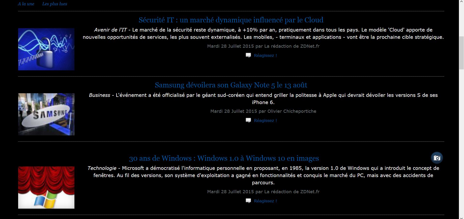 ZDNet Dark and clean