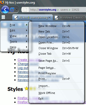 Glass menus. Firefox 3.1 fixed0