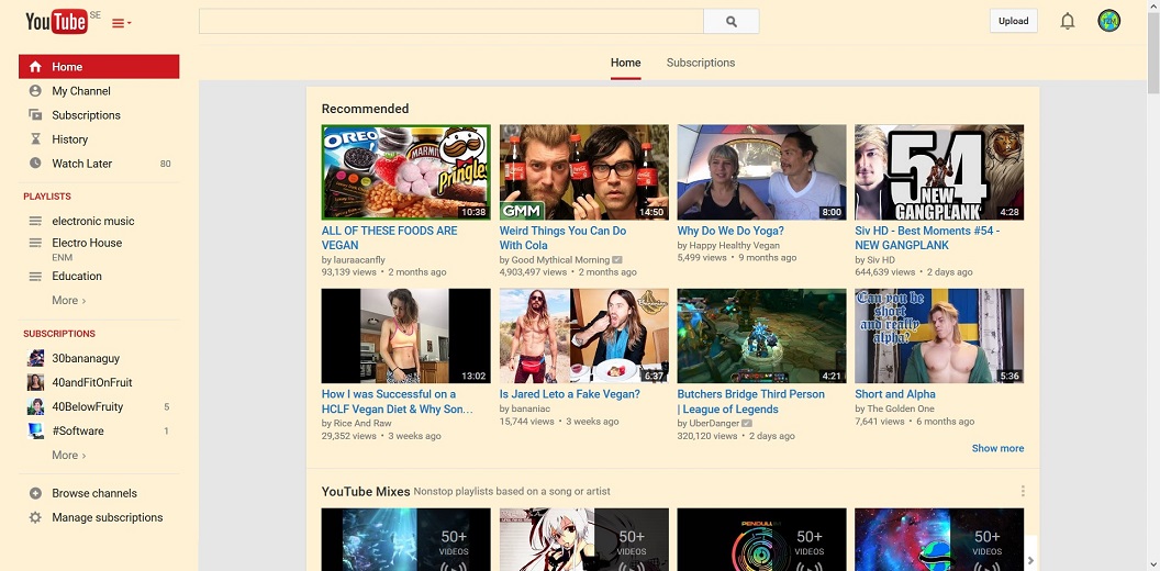 Youtube custom background/foreground colors