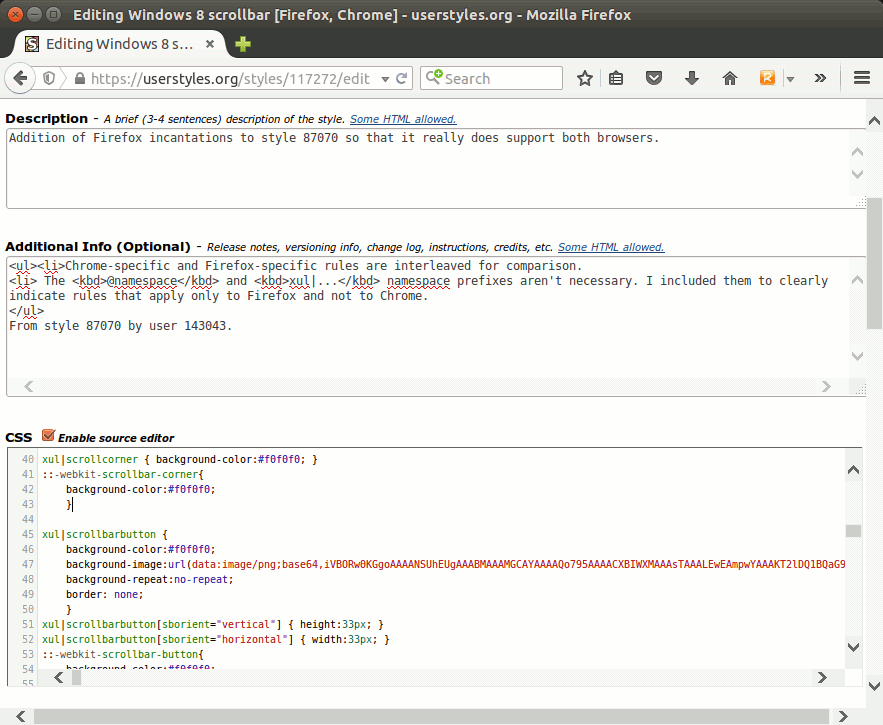 Windows 8 scrollbar  [Firefox, Chrome]