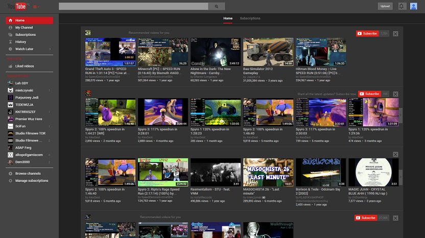 Dark theme for Youtube // Tryb nocny dla Youtube