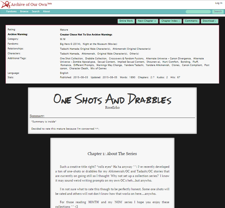 AO3 - Colorful Site + Old Book Reading Pages