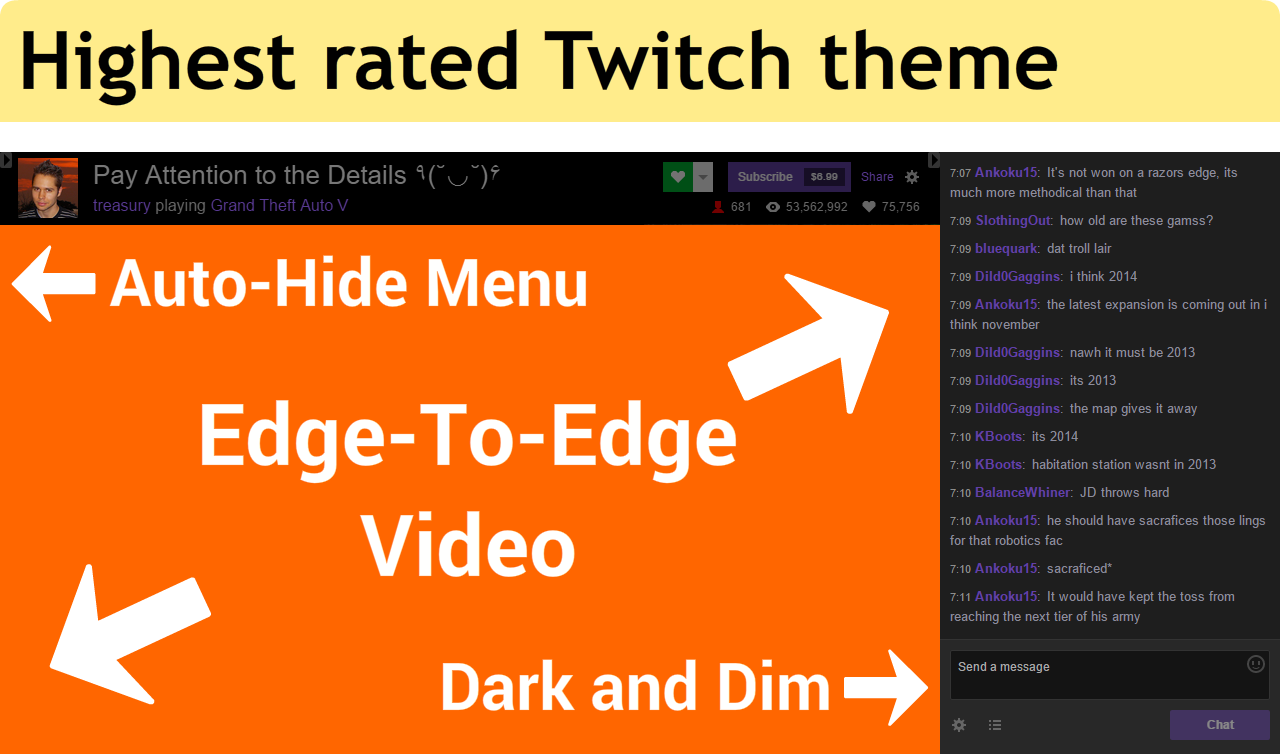 Treasury's Twitch - Edge-To-Edge Video, Dark [NEW]