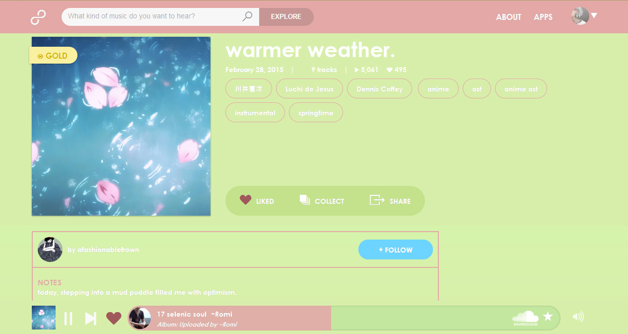 8tracks Theme - Green Apples and Cherries