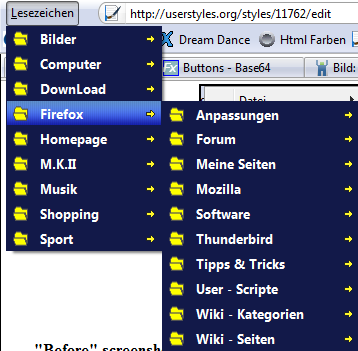 Firefox 3** Vista Dark Blue Bookmark content items