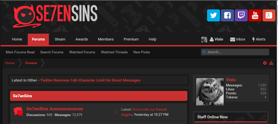 Se7ensins Taste of Red Dark Theme