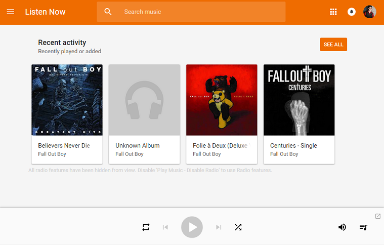 Play Music - Disable Radio