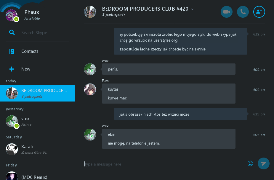 WebSkype Dark
