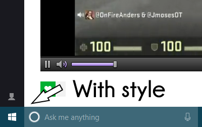 Twitch.TV small nav to fit for Win10 start button