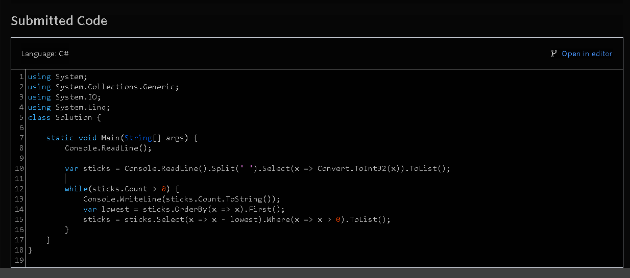 Hacker Rank Dark Theme