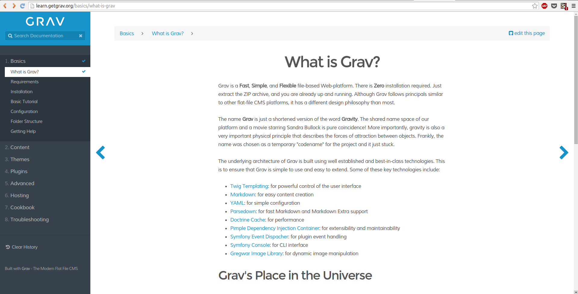 Readable Column - Grav Docs