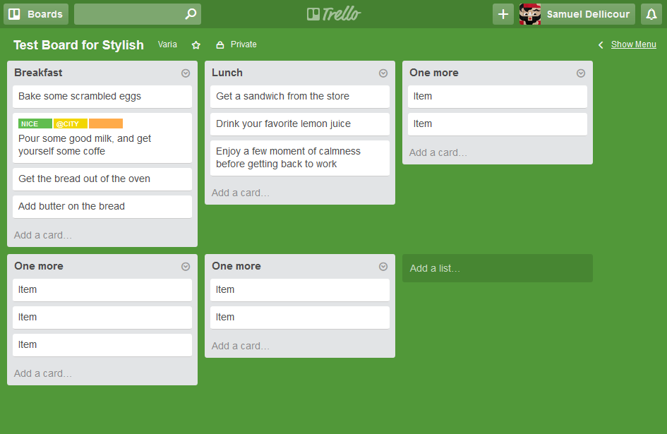Trello: Multiple rows (responsive)
