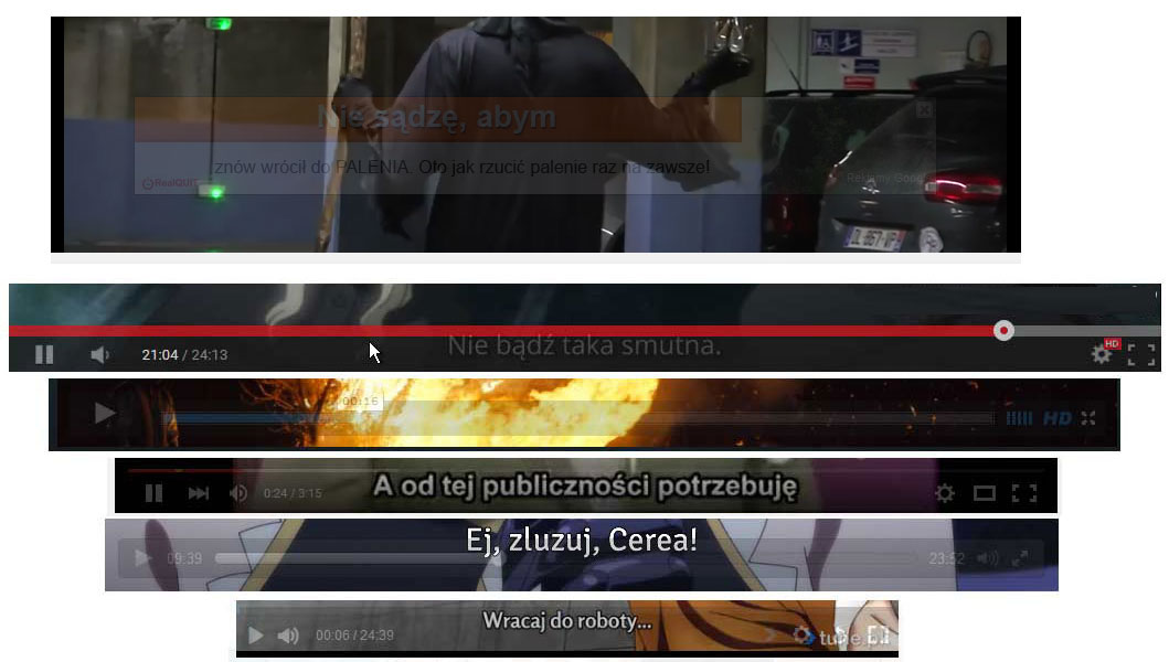 video players - transparent control bar & ads