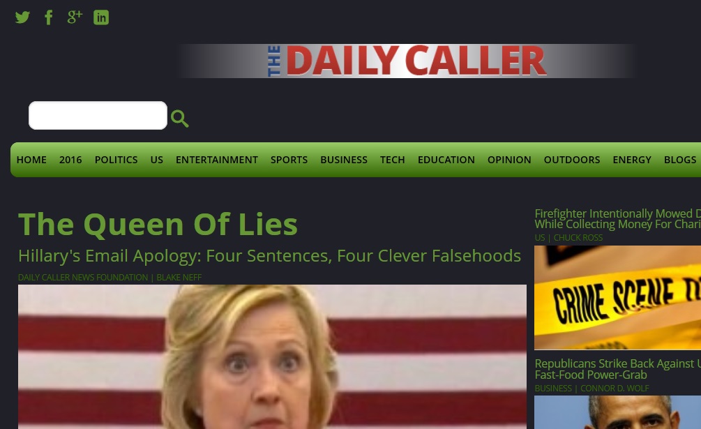 DailyCaller Dark, Green, No Ads