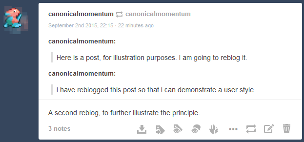 Old(ish) style reblog lists on Tumblr