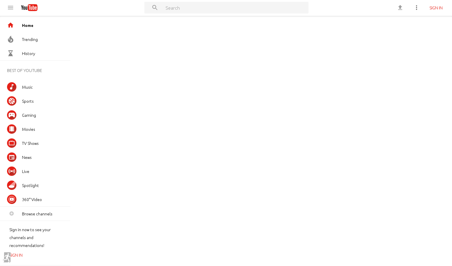YouTube - Clean Homepage