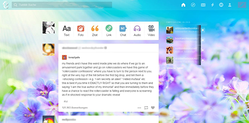 Bright flower tumblr dashboard theme