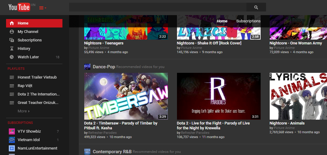 Youtube Dark Theater