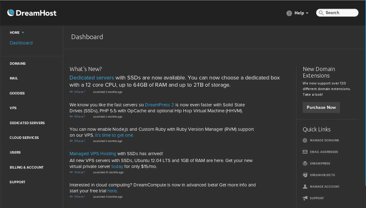 DreamHost Web Panel Dark (Updated 09/19/2015)