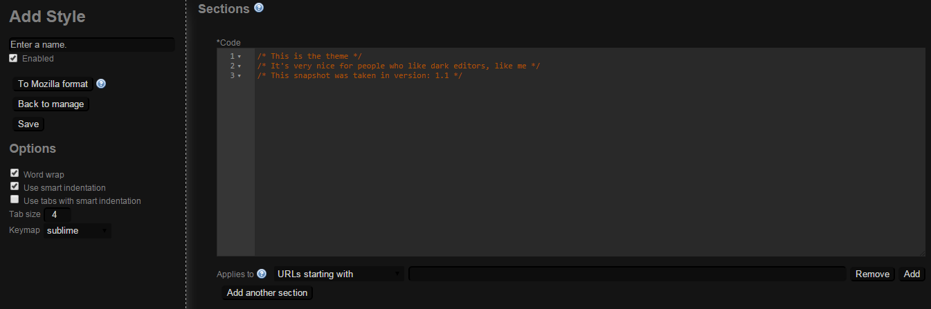 Stylish Editor Dark Theme  1.1d