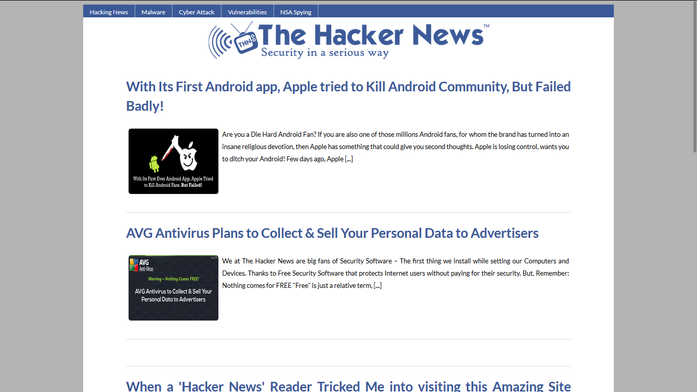 The Hacker News - Simplification