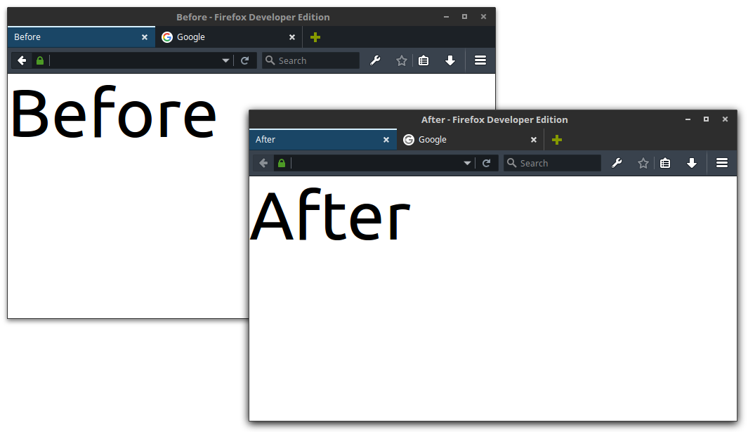 Firefox Dev Edition GTK Titlebar